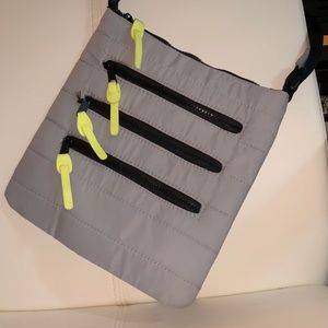 Gray Casual Crossbody Bag with lots of pockets